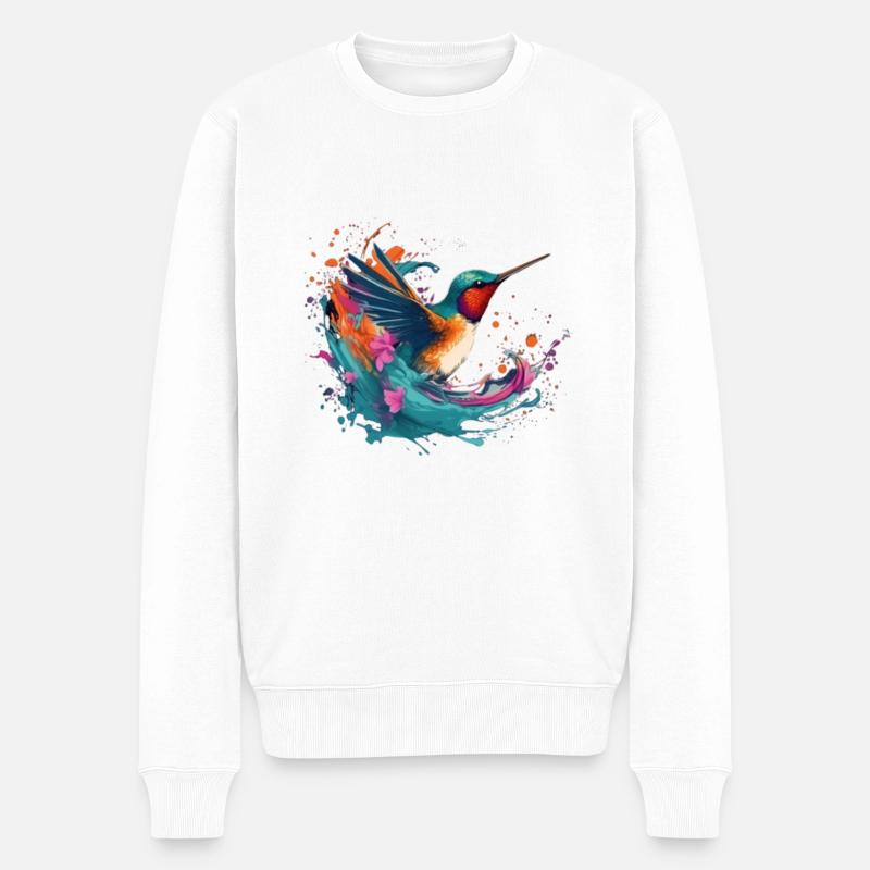 Geai Moqueur Mutlicolore - Pull Premium bio Homme - blanc