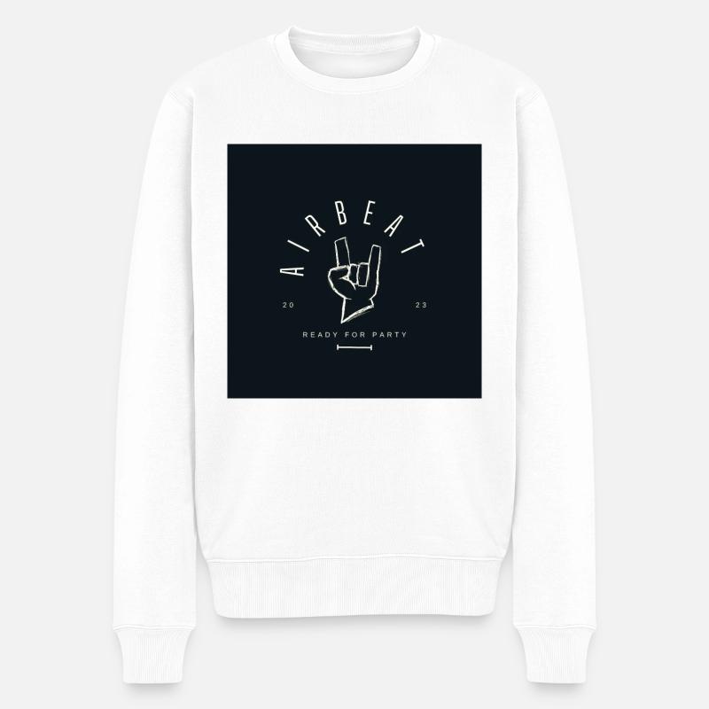 AirBeat - Männer Premium Bio Pullover - Weiß