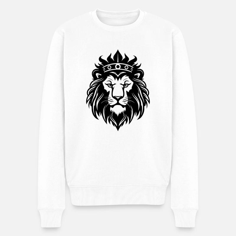 Prédateur à tête de lion - Pull Premium bio Homme - blanc