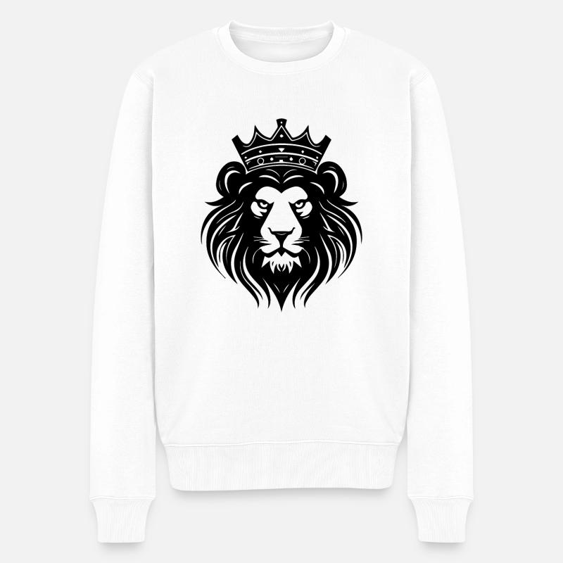 Prédateur à tête de lion - Pull Premium bio Homme - blanc