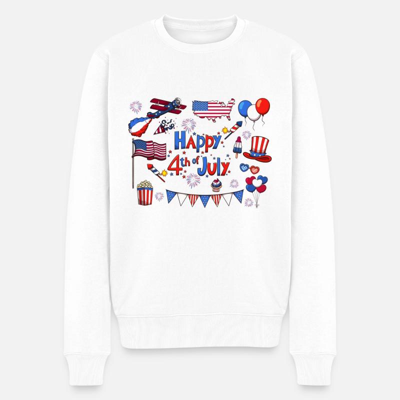 Alles Gute zum 4. Juli - Männer Premium Bio Pullover - Weiß