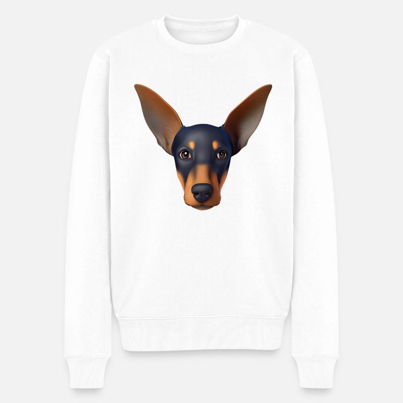 Dobermann Dobermanntrainer Hund Dobermannwelpe - Männer Premium Bio Pullover - Weiß