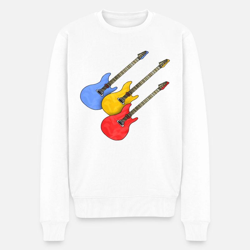 Guitares - Pull Premium bio Homme - blanc