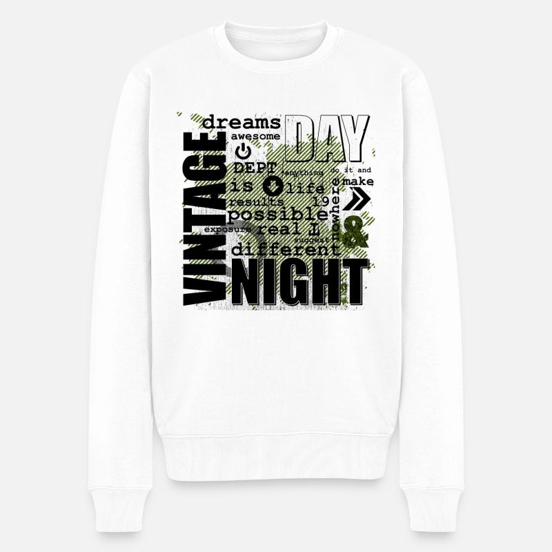 DAY & NIGHT - Männer Premium Bio Pullover - Weiß