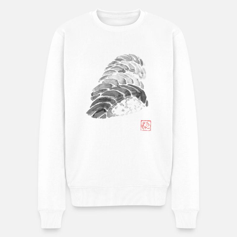 4 Sushi - Männer Premium Bio Pullover - Weiß