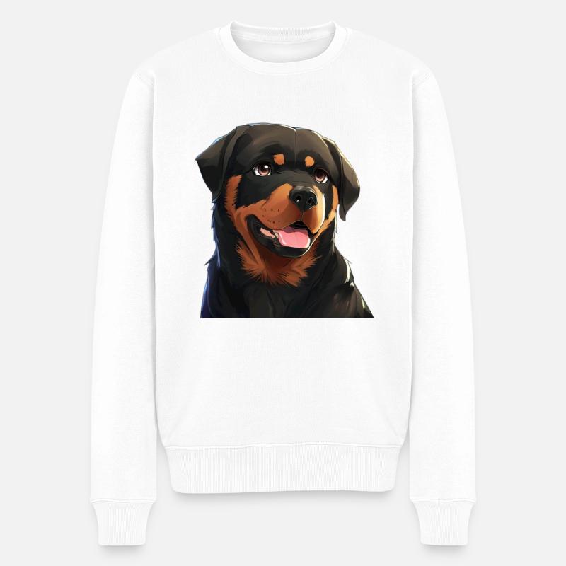 Rottweiler - Männer Premium Bio Pullover - Weiß
