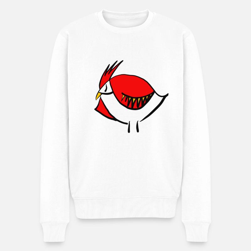der rote Gockel - Männer Premium Bio Pullover - Weiß