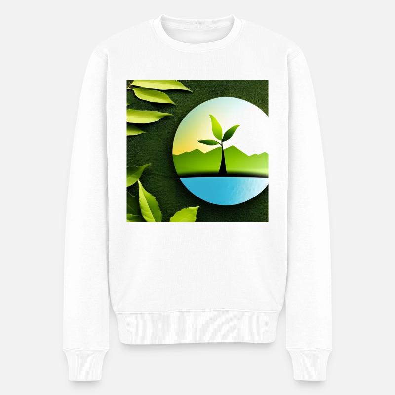 Nachhaltiges Design für eine bessere Welt - Männer Premium Bio Pullover - Weiß