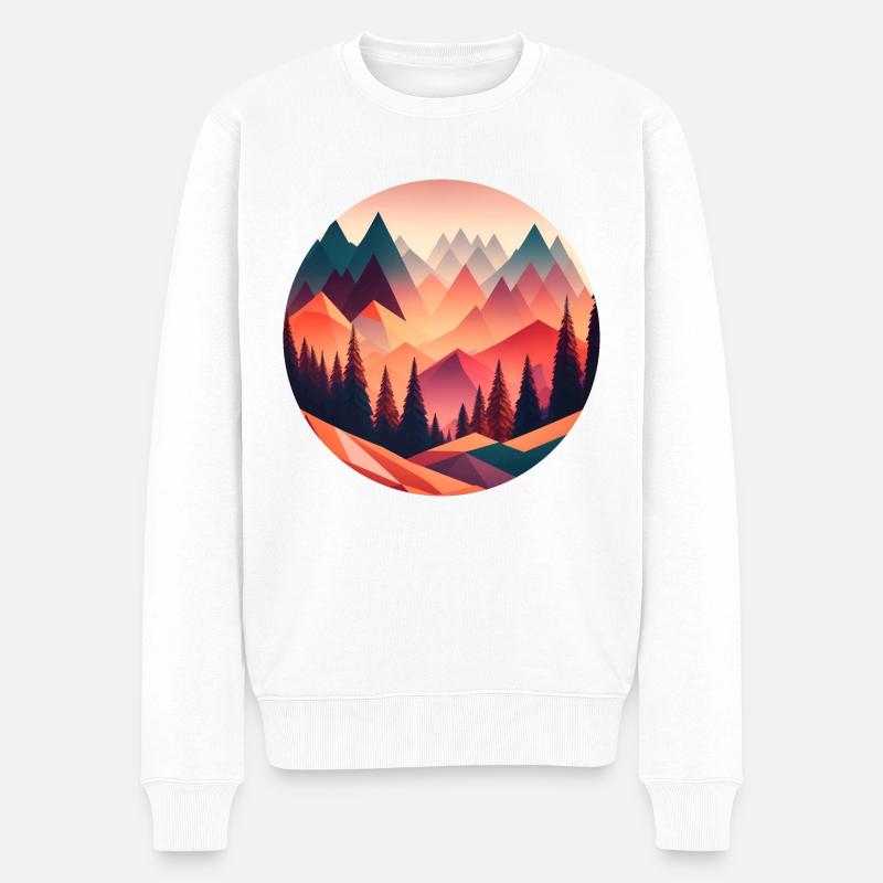 Geometrische Träume - Männer Premium Bio Pullover - Weiß
