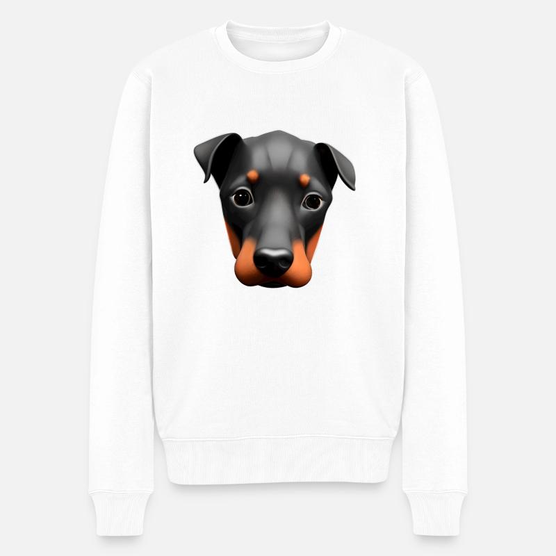 Dobermanntrainer Dobermann Hund Dobermannwelpe - Männer Premium Bio Pullover - Weiß
