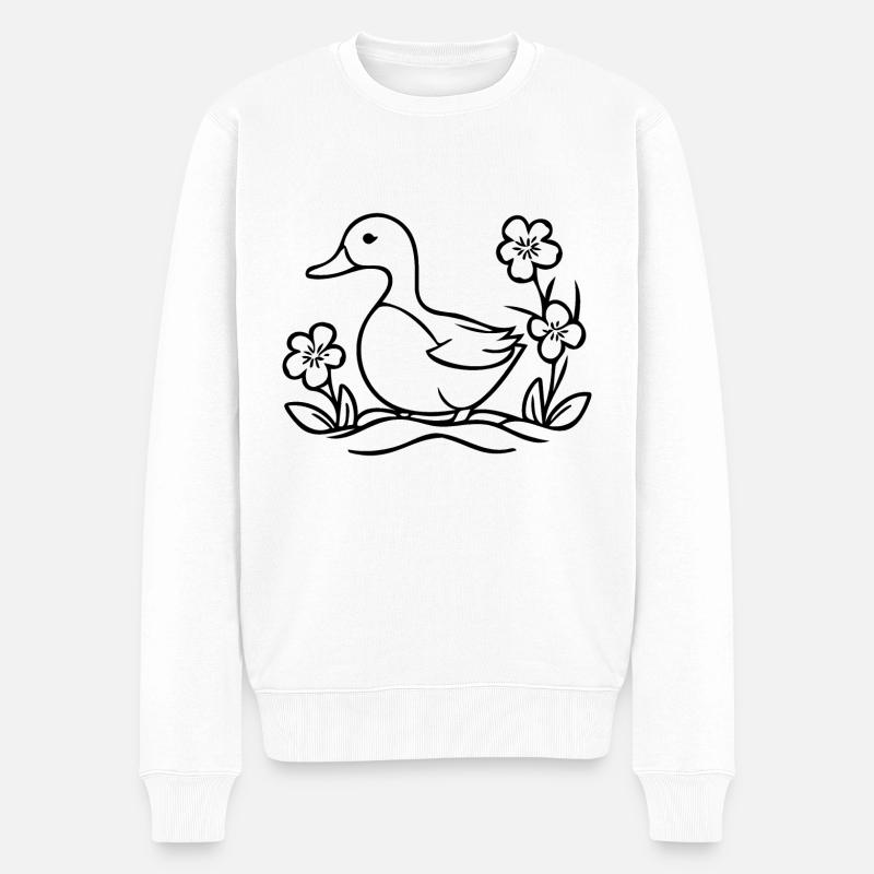 Canard Oiseaux Canards - Pull Premium bio Homme - blanc