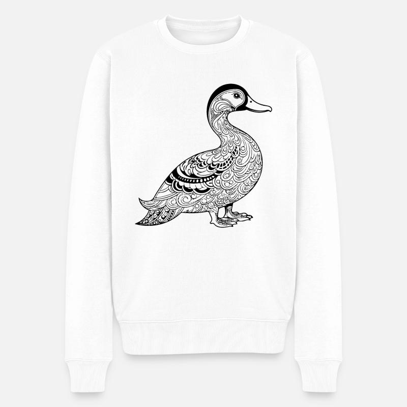 Ente Vögel Enten - Männer Premium Bio Pullover - Weiß