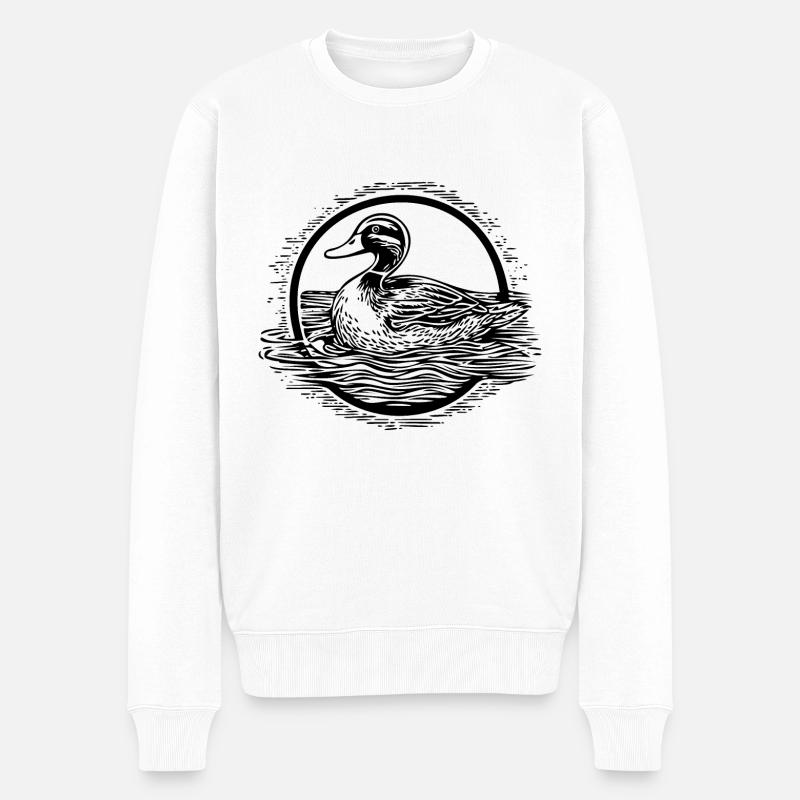 Canard Oiseaux Canards - Pull Premium bio Homme - blanc