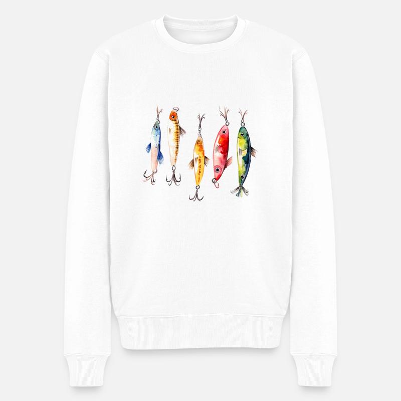 Angelhaken - Männer Premium Bio Pullover - Weiß