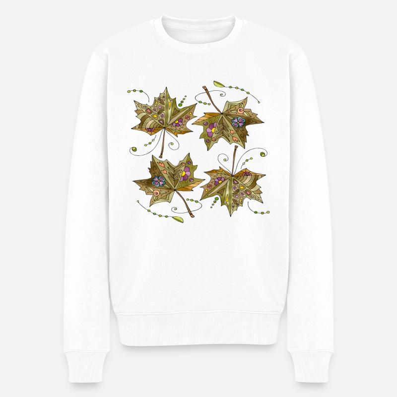 feuilles - Pull Premium bio Homme - blanc