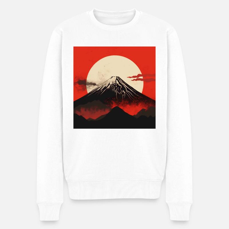 La splendeur du Mont Fuji - Pull Premium bio Homme - blanc