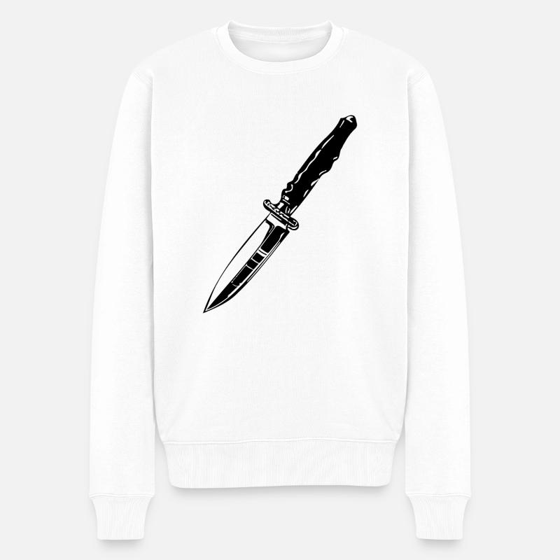Messer Messerschmied Messerliebhaber - Männer Premium Bio Pullover - Weiß