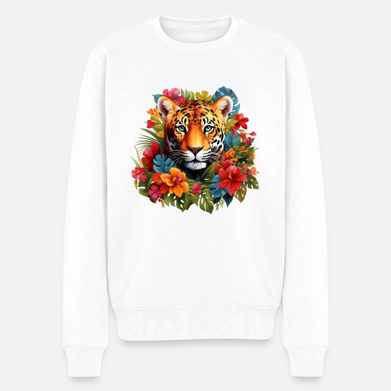 Fleur Jaguar - Pull Premium bio Homme - blanc