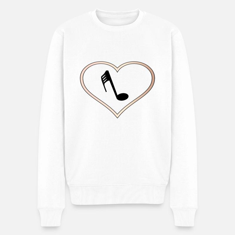 Liebesherz-Musik - Männer Premium Bio Pullover - Weiß