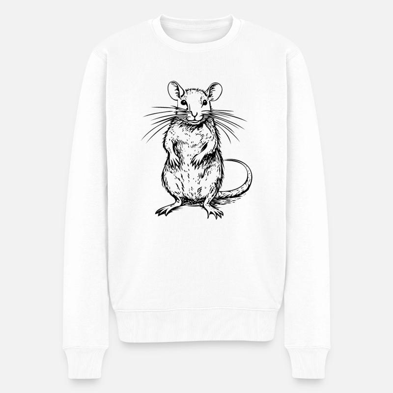 Rat, souris, rongeur, rats - Pull Premium bio Homme - blanc