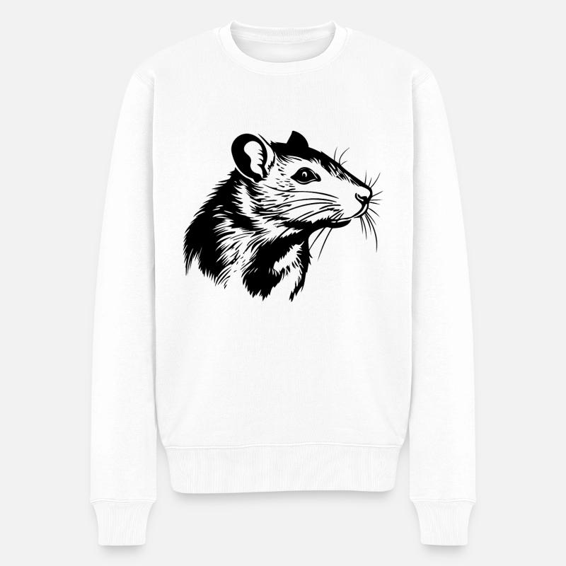 Rat, souris, rongeur, rats - Pull Premium bio Homme - blanc