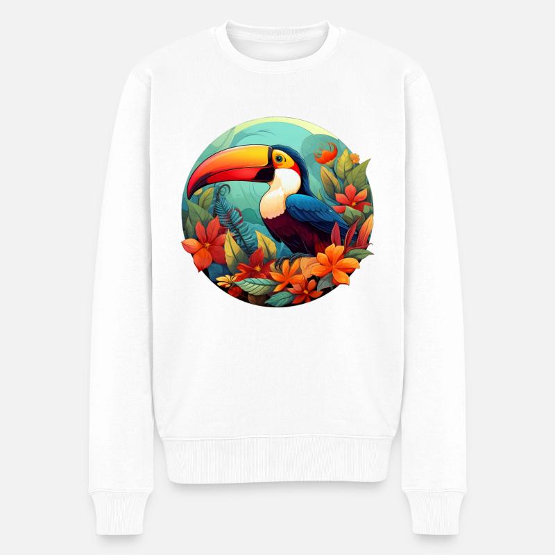 Tropical Toucan - Pull Premium bio Homme - blanc