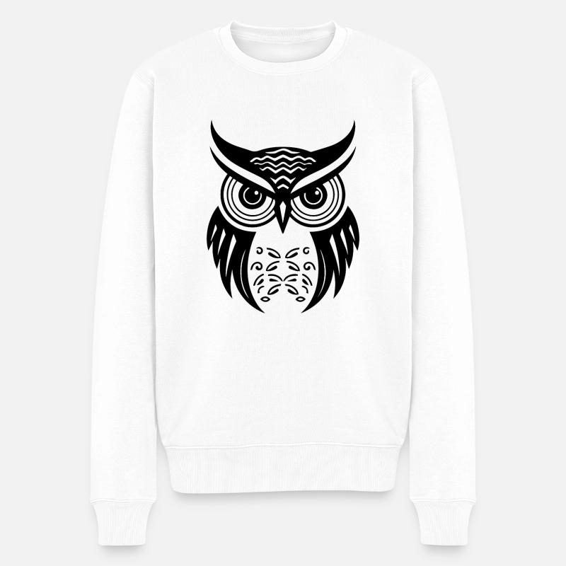 Hibou Hibou Oiseaux Oiseaux - Pull Premium bio Homme - blanc