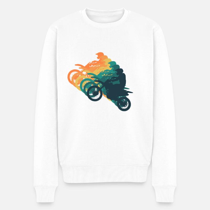 Moto Rétro - Pull Premium bio Homme - blanc