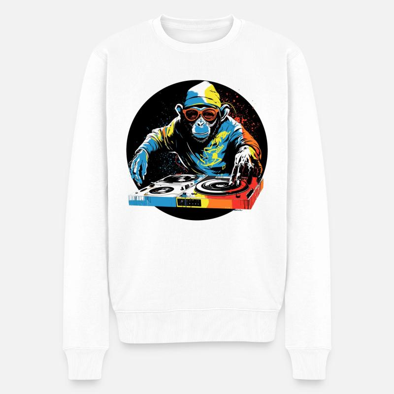 Dj singe - Pull Premium bio Homme - blanc