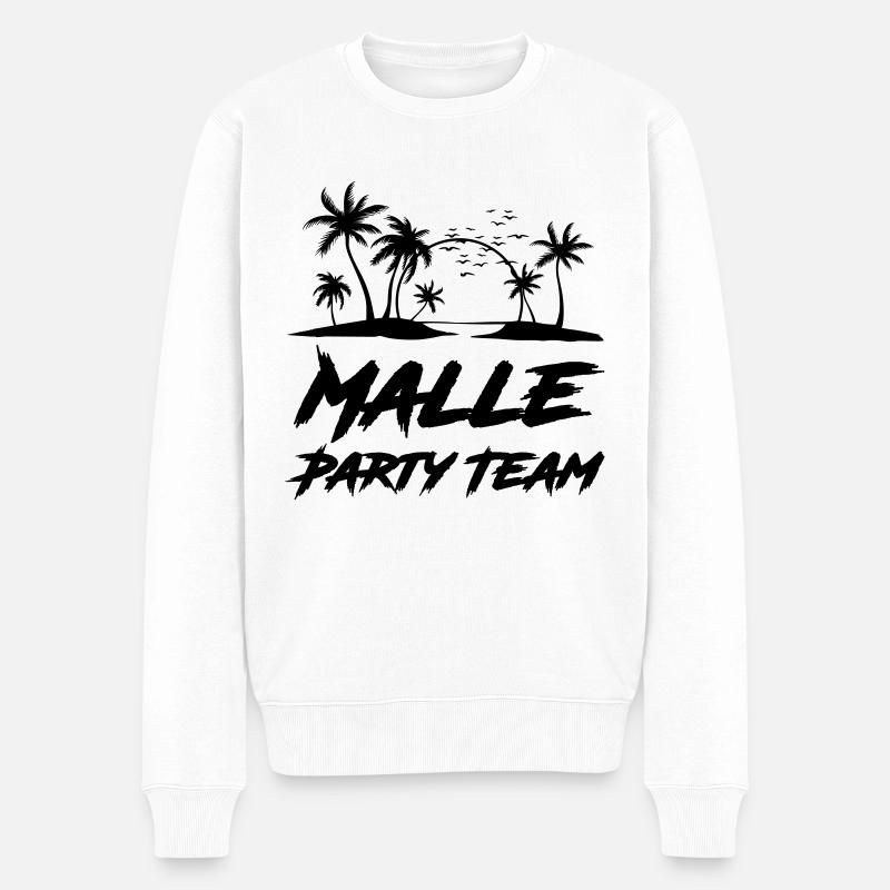 malle party team - Männer Premium Bio Pullover - Weiß