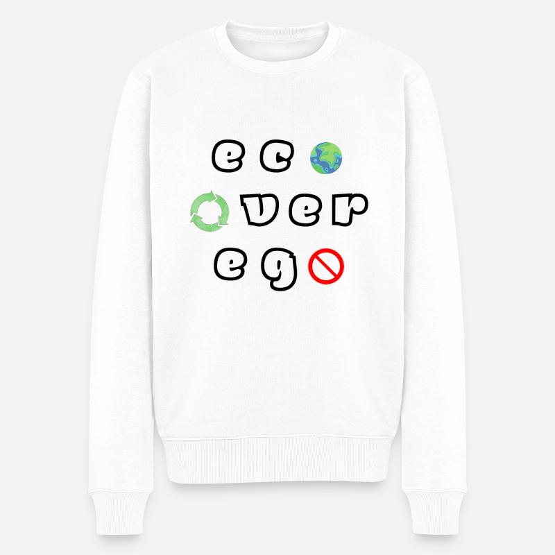 Eco Over Ego - Männer Premium Bio Pullover - Weiß