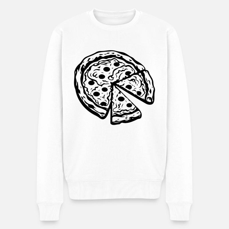 Pizza Restauration rapide Pizzeria - Pull Premium bio Homme - blanc
