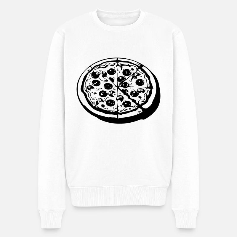 Pizza Restauration rapide Pizzeria - Pull Premium bio Homme - blanc