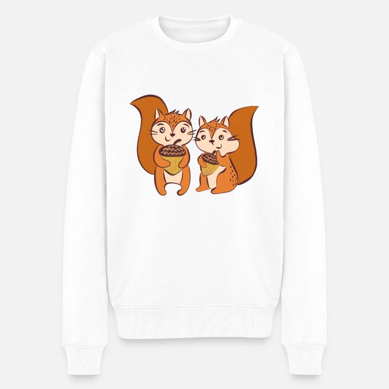 Wildtiere - Männer Premium Bio Pullover - Weiß