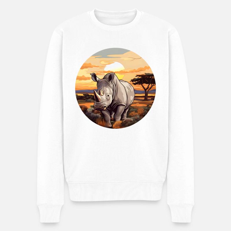 Rhinocéros - Pull Premium bio Homme - blanc