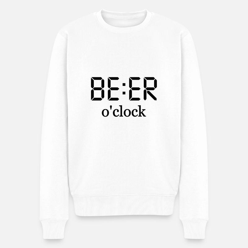 Beer o clock - Männer Premium Bio Pullover - Weiß