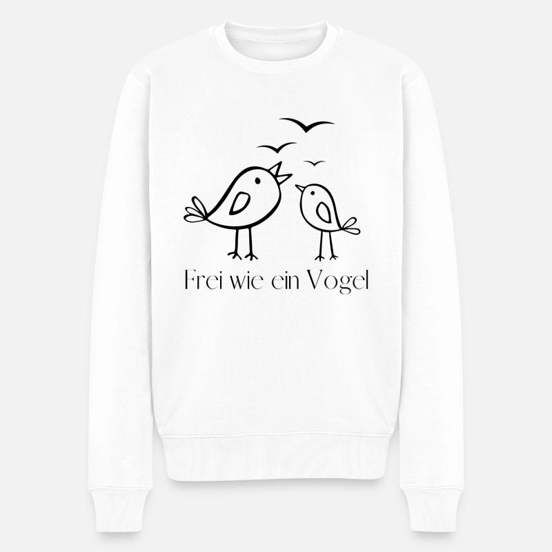 Frei wie ein Vogel - Männer Premium Bio Pullover - Weiß