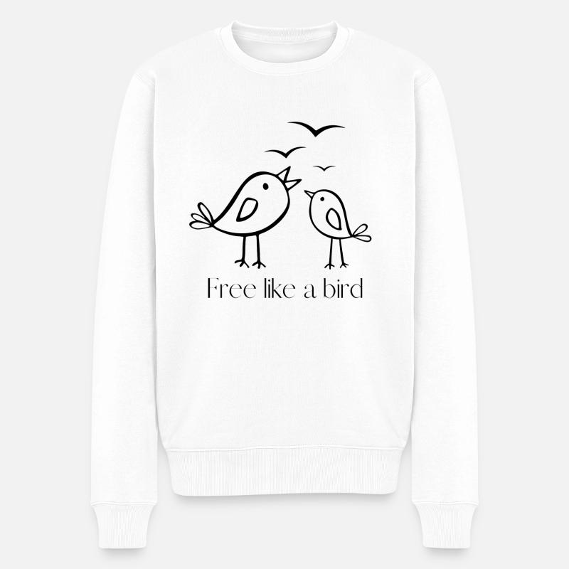 Free like a bird - Männer Premium Bio Pullover - Weiß