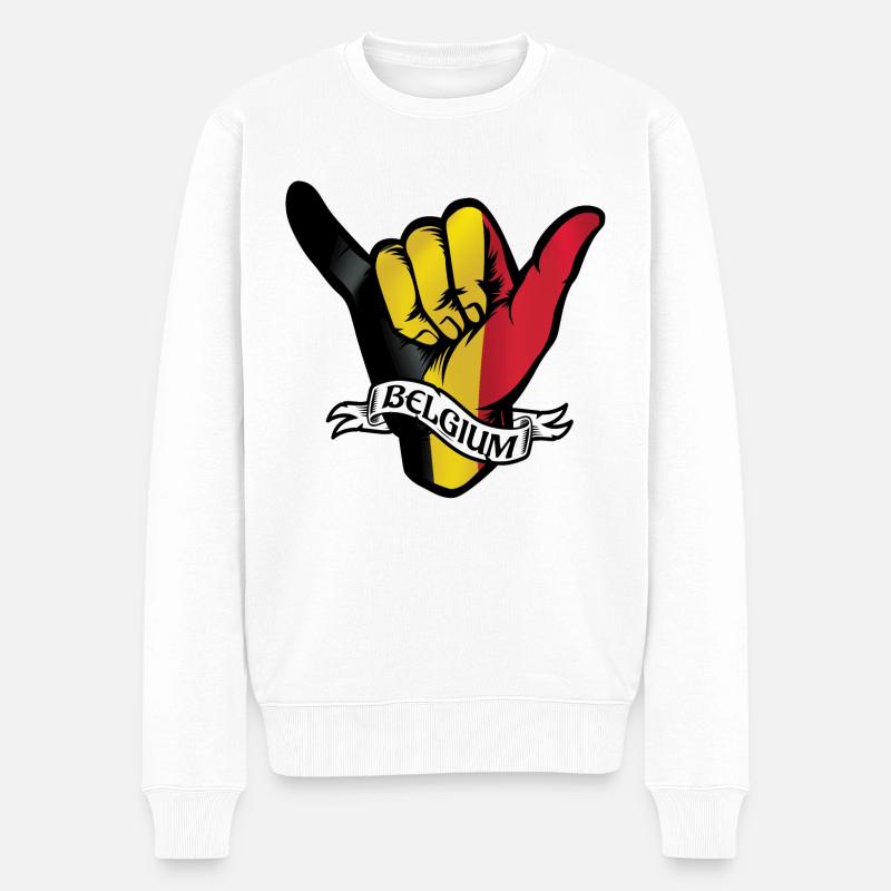 Belgique Shaka - Pull Premium bio Homme - blanc