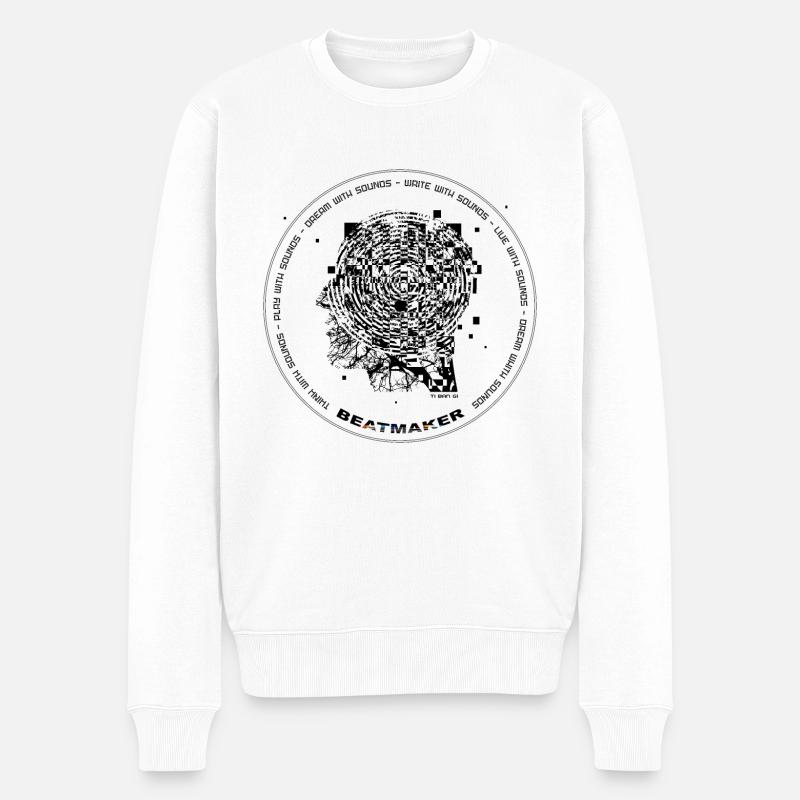 Beatmaker - Design 2 - Pull Premium bio Homme - blanc