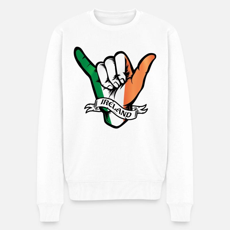 Ireland Shaka - Männer Premium Bio Pullover - Weiß