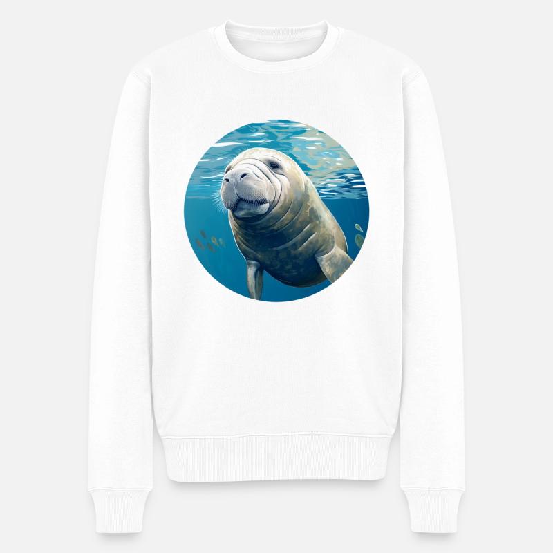 Seekuh - Männer Premium Bio Pullover - Weiß