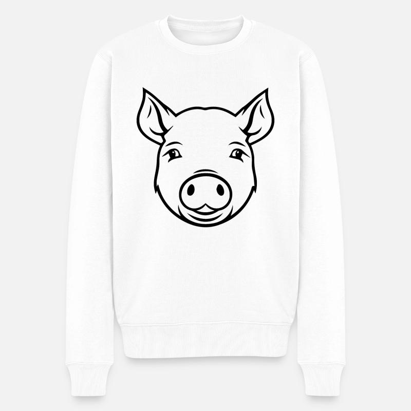 Schwein Schweinchen Sau - Männer Premium Bio Pullover - Weiß
