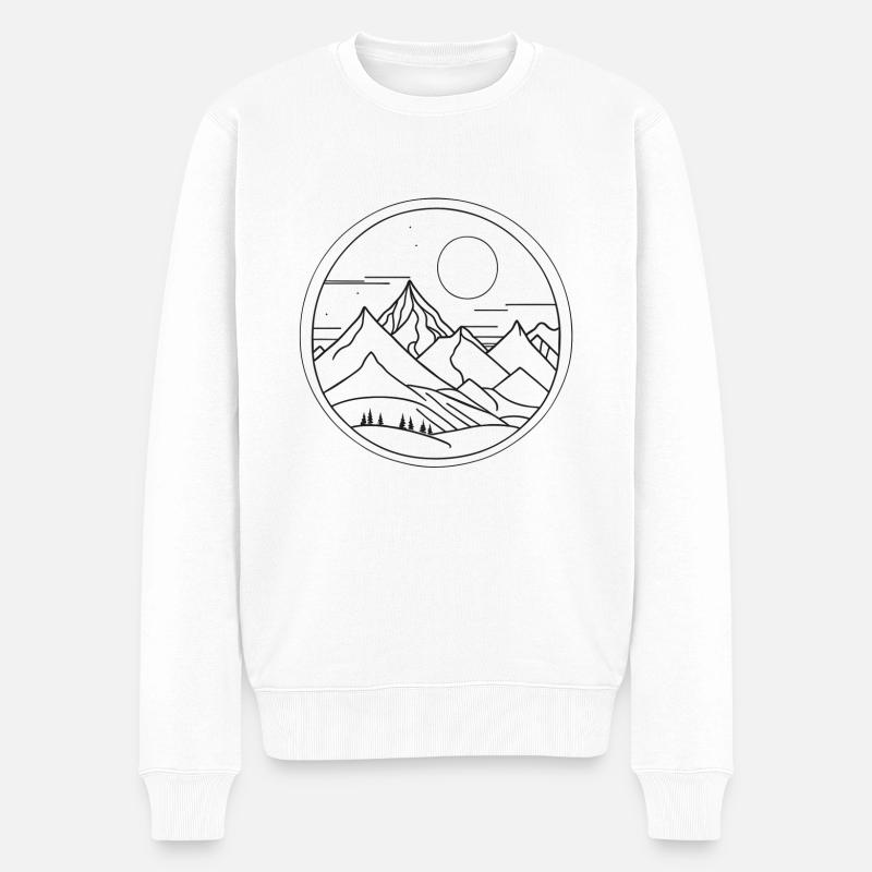 Berge - Männer Premium Bio Pullover - Weiß