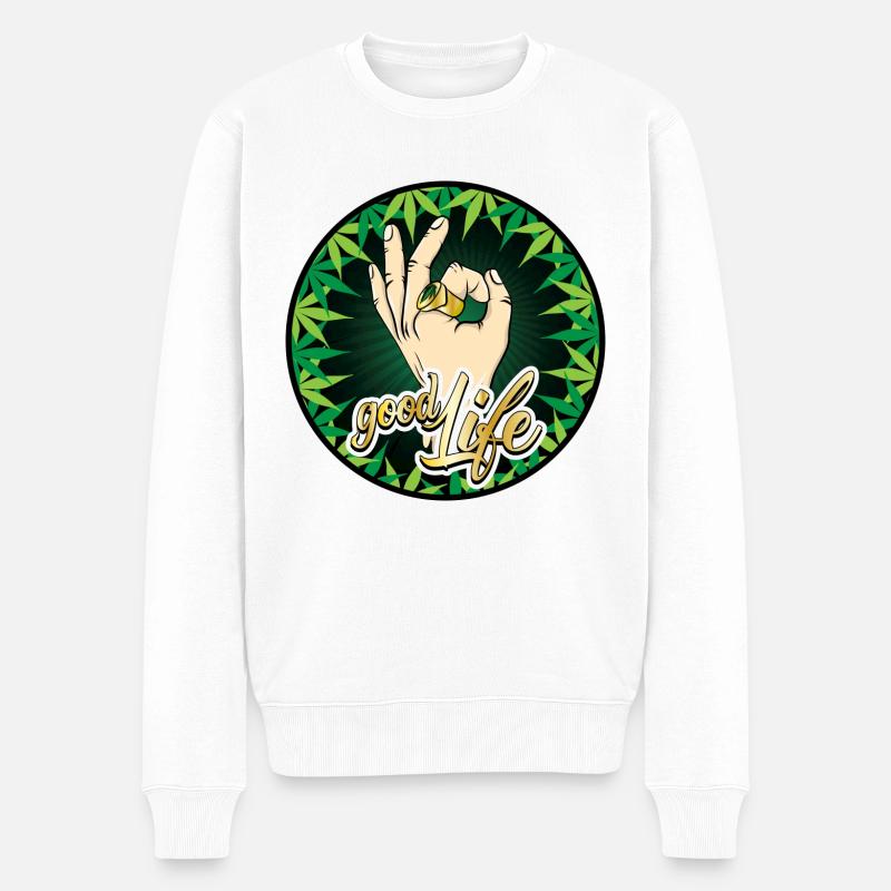 Bonne vie - Pull Premium bio Homme - blanc