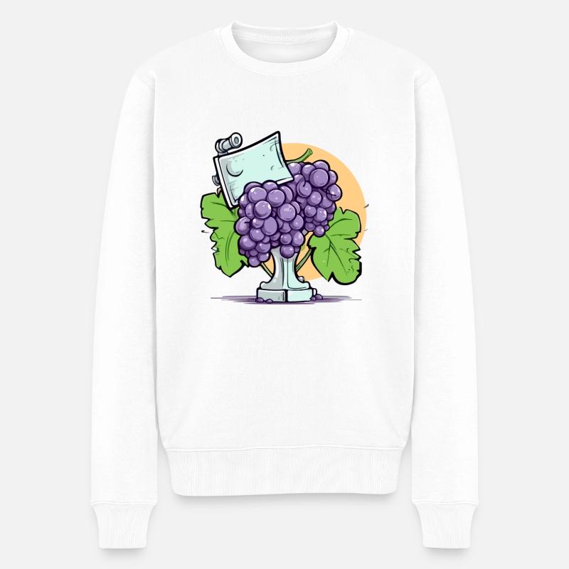 Trophäe und Weintraube - Männer Premium Bio Pullover - Weiß