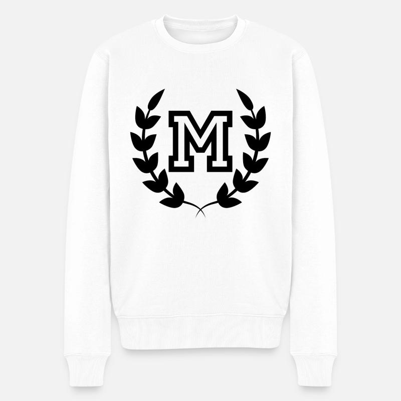 Buchstabe m sport - Männer Premium Bio Pullover - Weiß