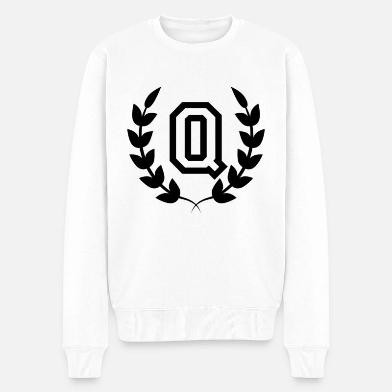 Buchstabe q sport - Männer Premium Bio Pullover - Weiß