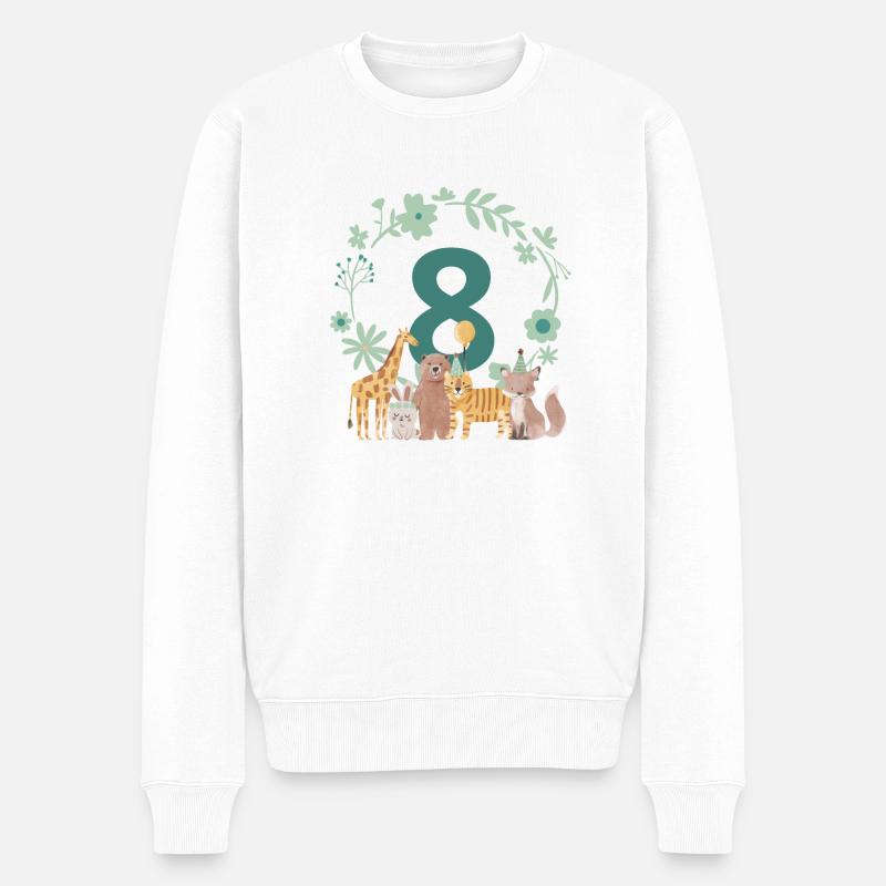 8th anniversary - eighth anniversary animals - Men's Premium Organic Jumper - white