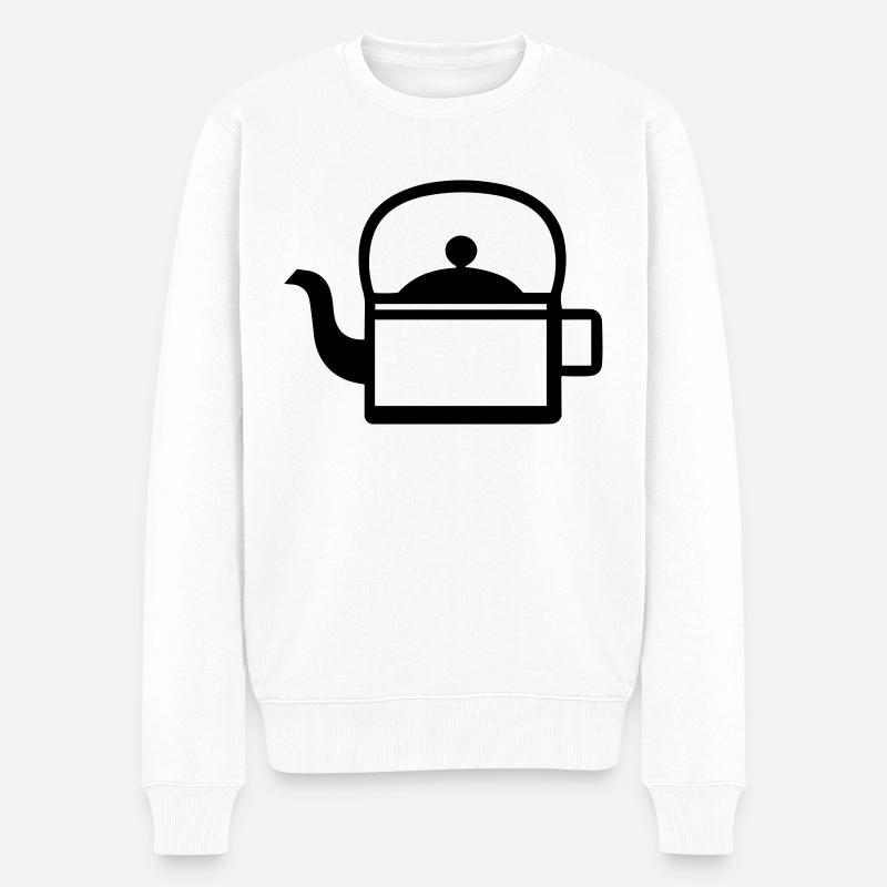 Teekanne - Männer Premium Bio Pullover - Weiß
